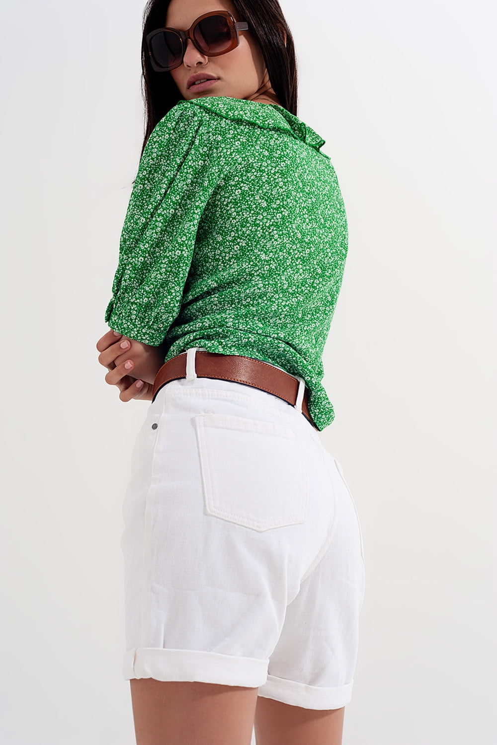Shorts vaqueros Mom en blanco Q2