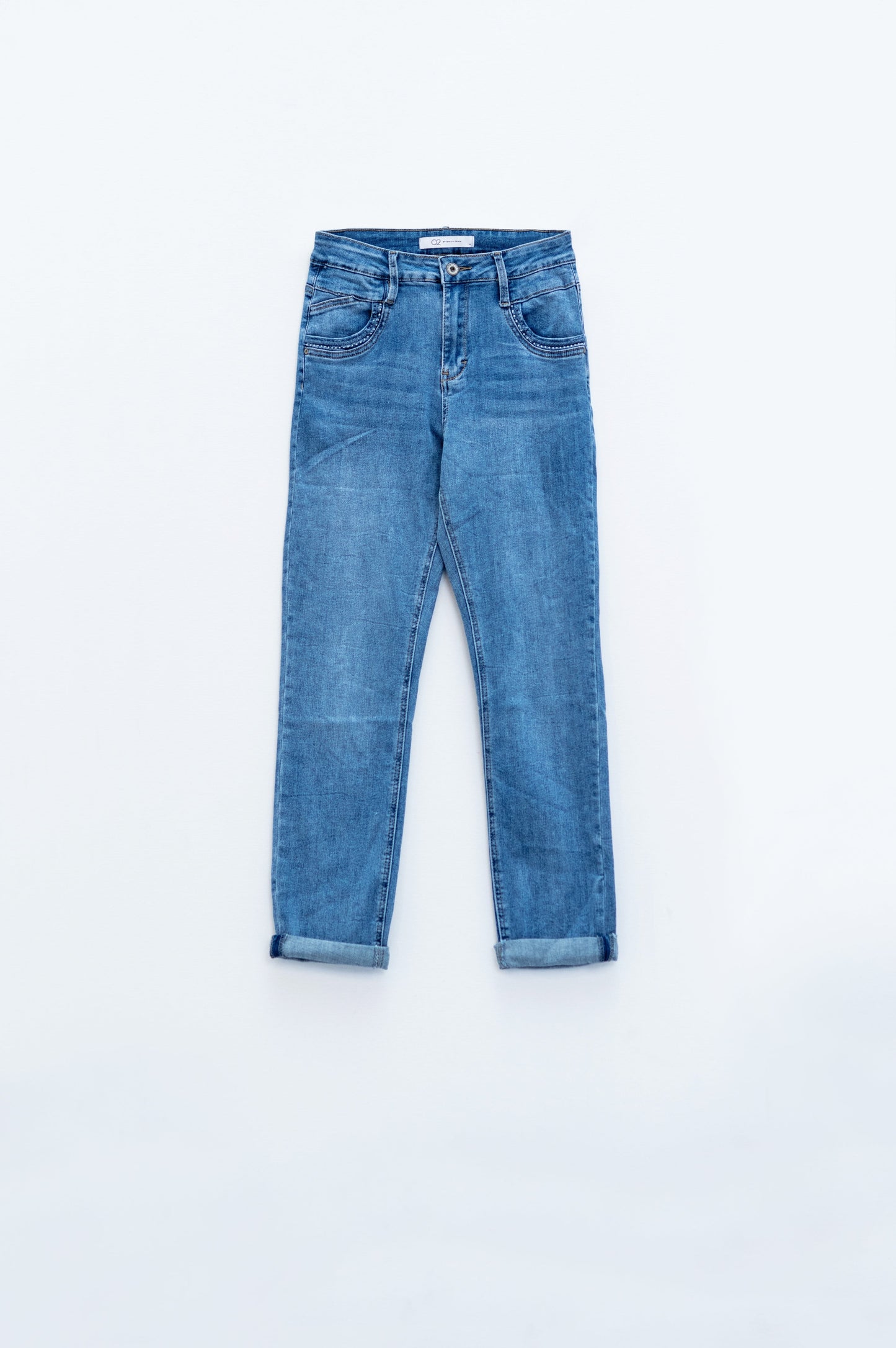 Skinny Jeans En lavado claro con detalle en el bolsillo Q2