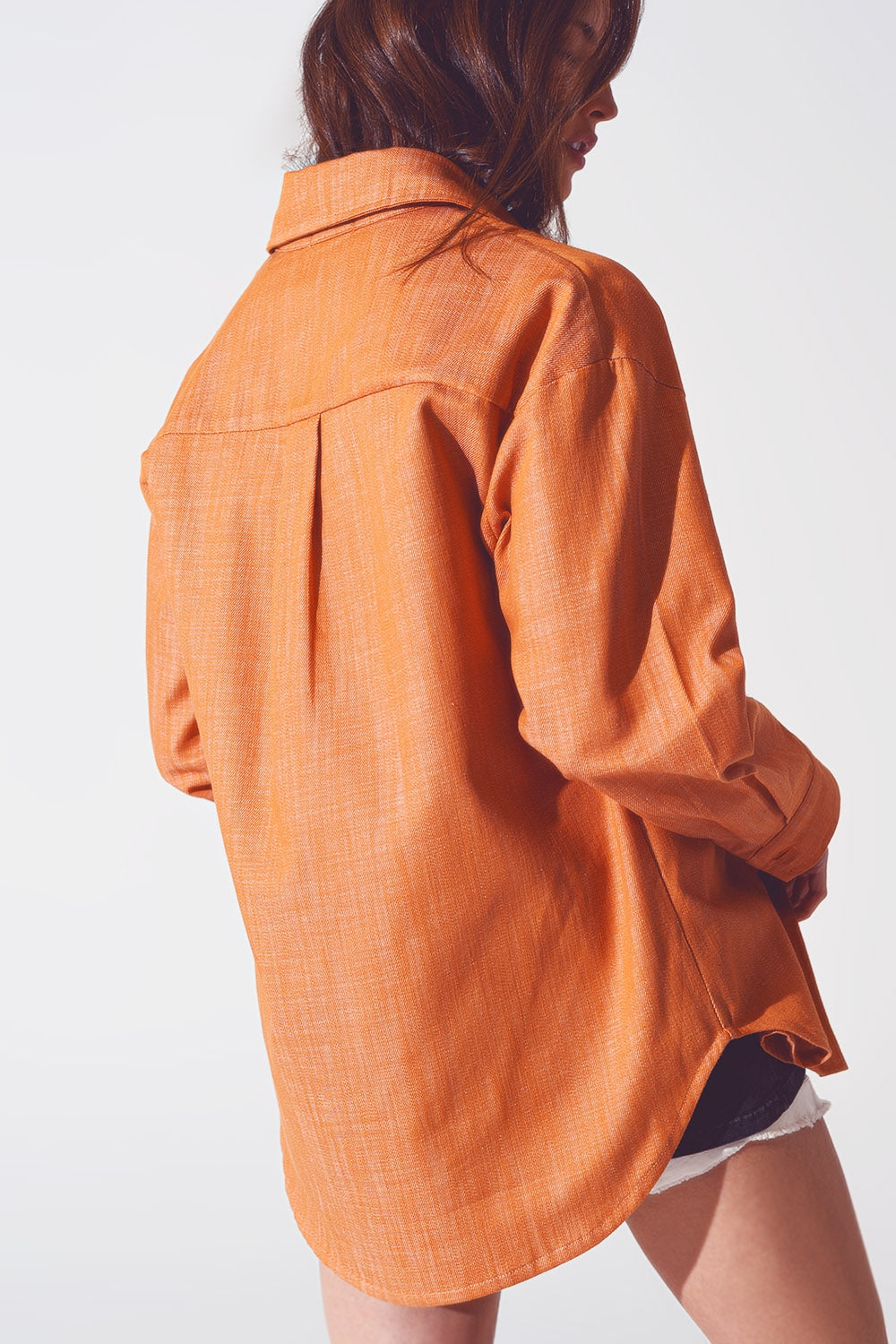 Sobrecamisa de manga larga en naranja Q2