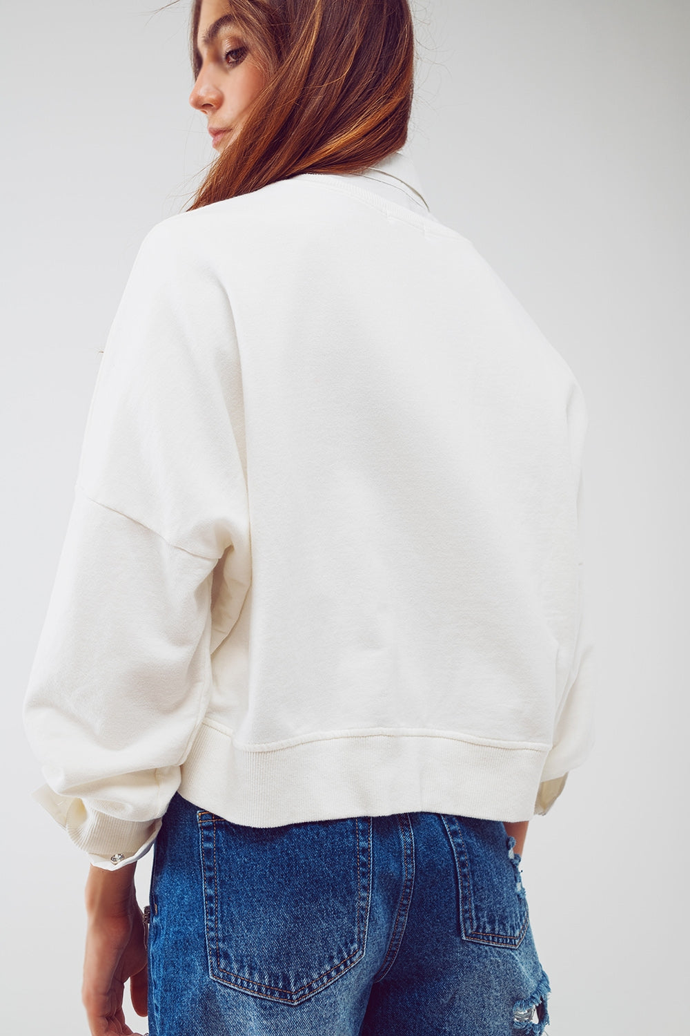 Sudadera básica en blanco Q2