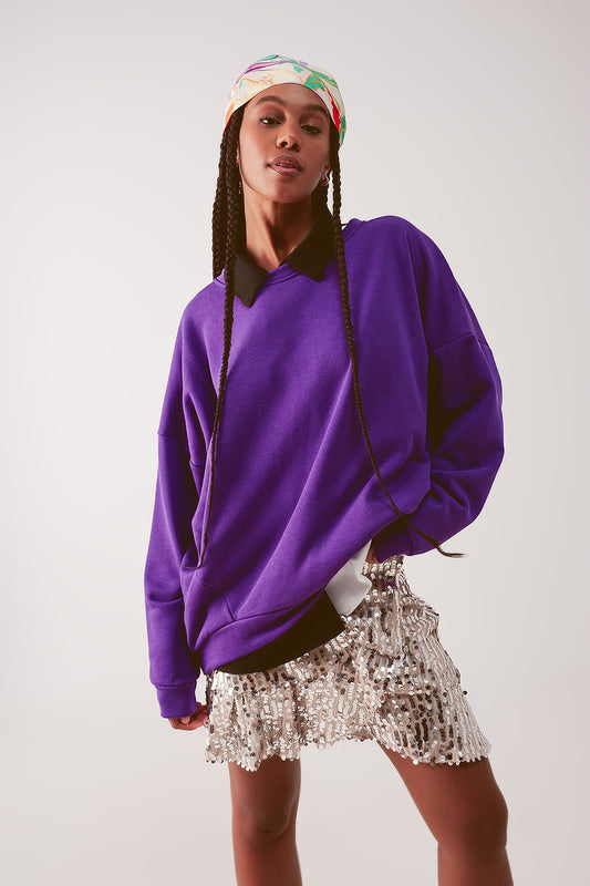 Q2 Sudadera en morado oversize