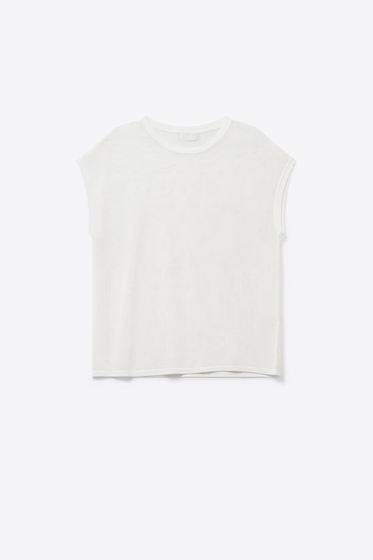 Q2 Suéter de punto con cuadrícula en color blanco