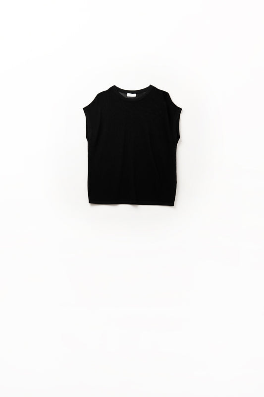 Q2 suéter de punto de rejilla en color negro