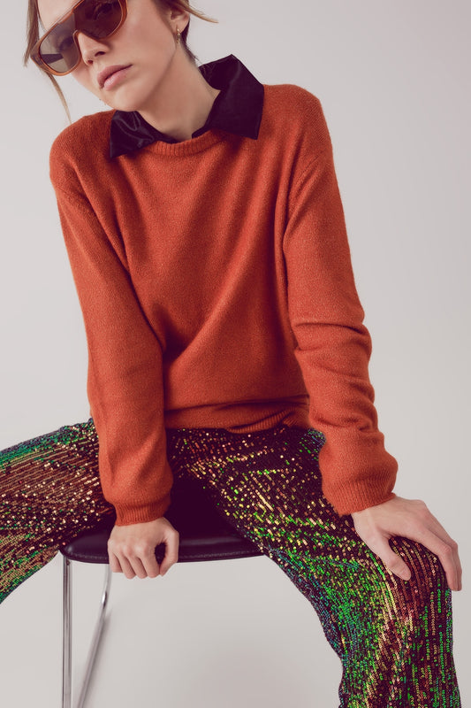 Q2 Sueter extragrande cuello redondo en caldera