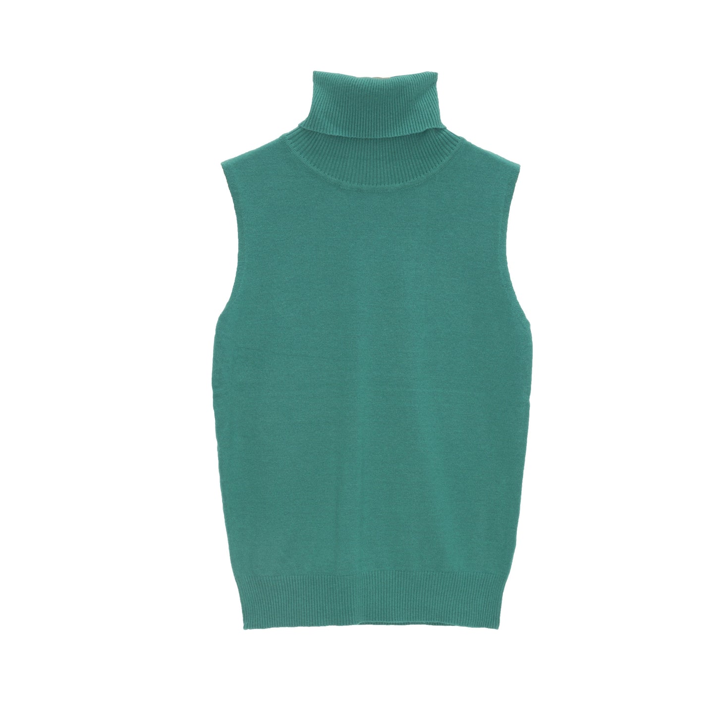 sueter sin mangas cuello alto en verde Q2