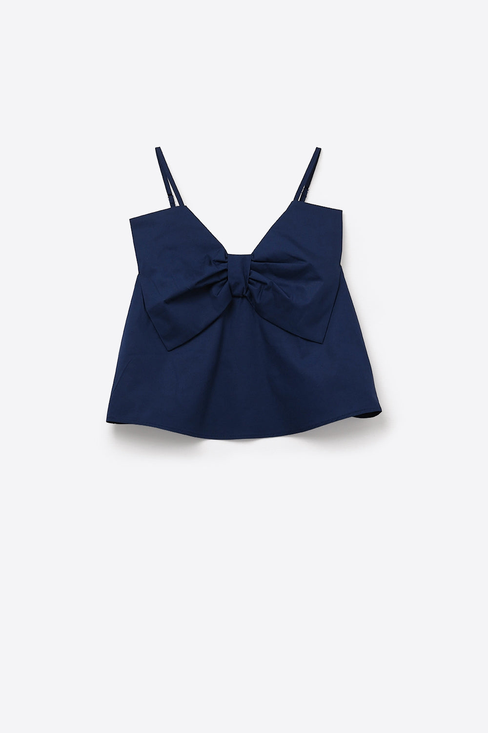 Top de popelina azul marino con detalle de lazo Q2