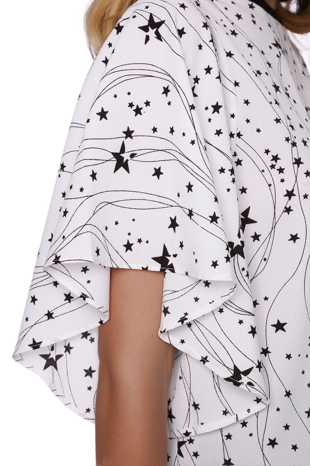 Top holgado con manga de ángel y estampado de estrellas negras Q2