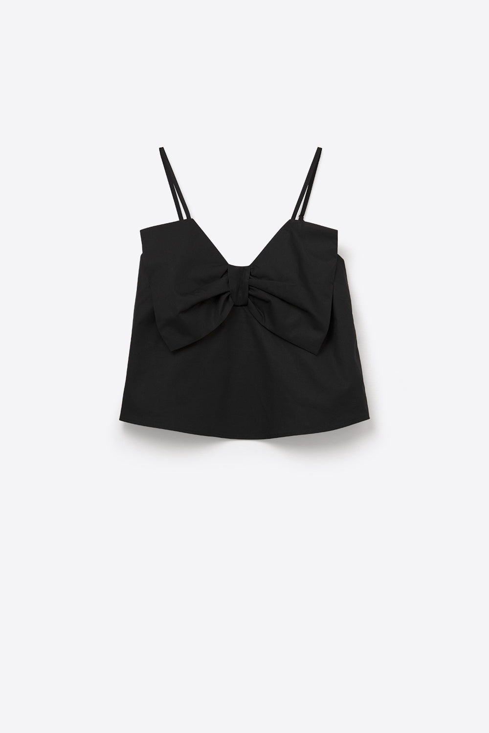 Top negro de popelina con detalle de lazo Q2