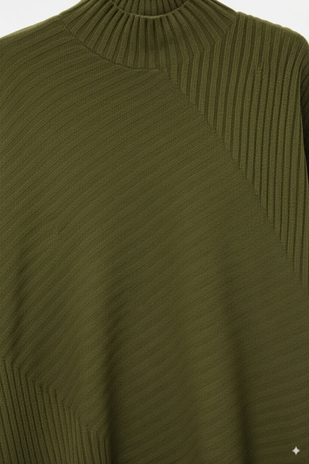 Túnica de punto acanalado asimétrico caqui Q2