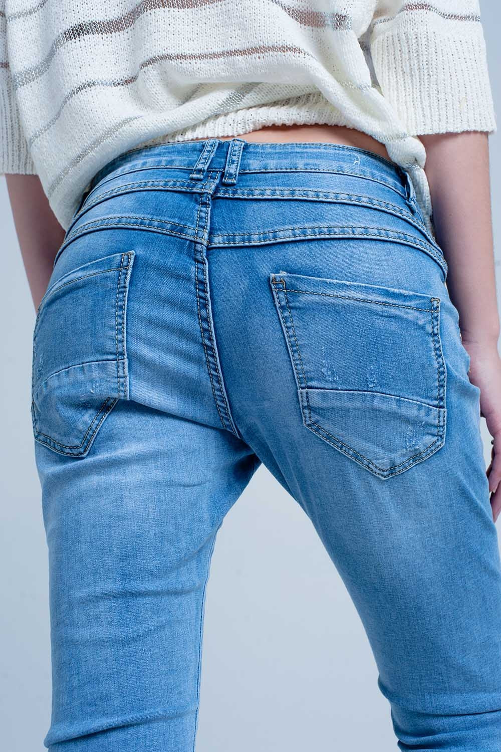 Vaquero azul lavado rasgado boyfriend Q2