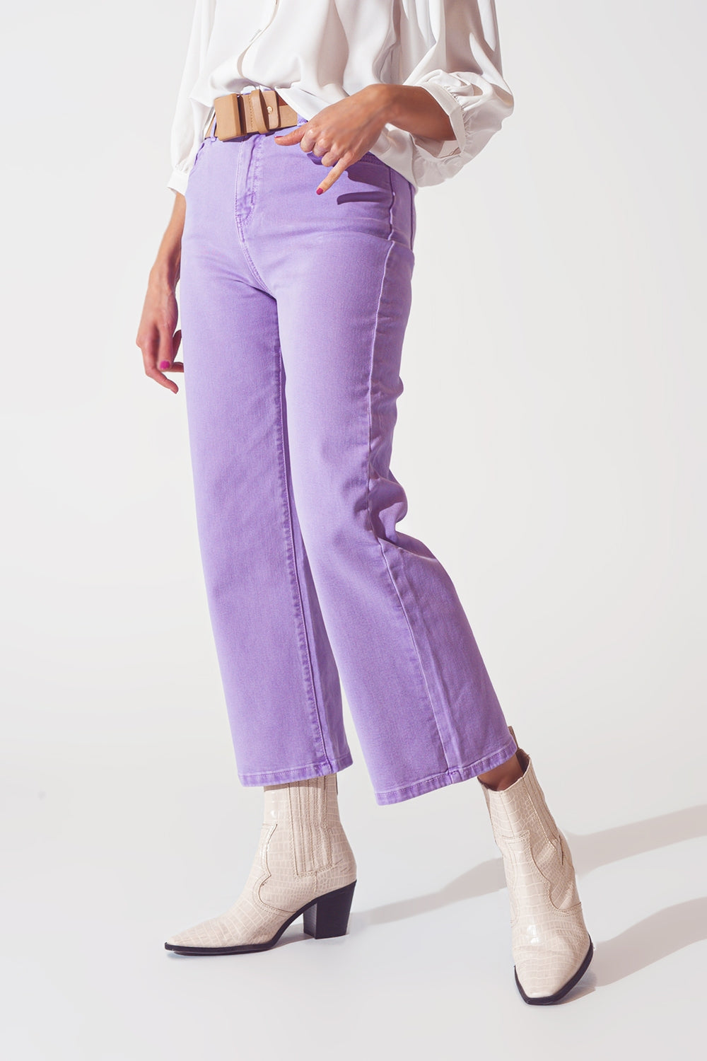 Q2 Vaquero morado de pernera ancha