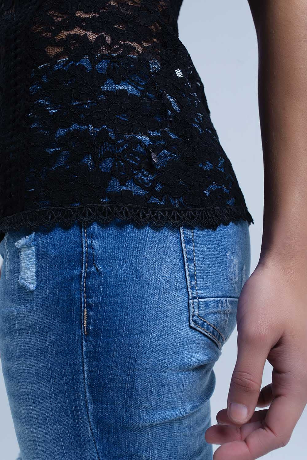 Vaquero skinny con roturas Q2