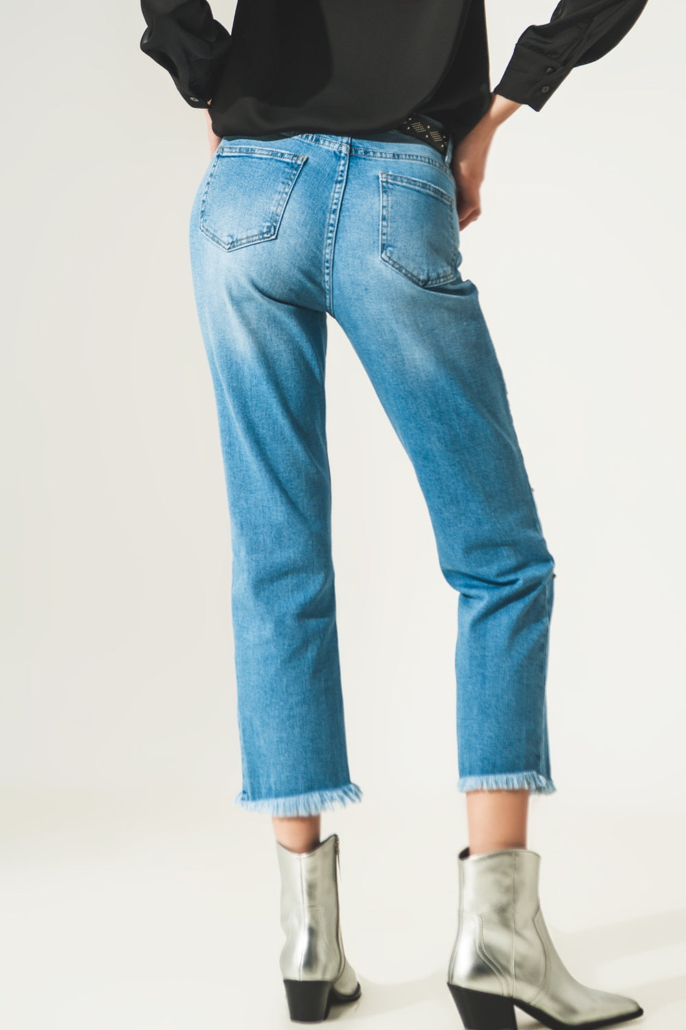 Vaqueros con diseño integral de strass Q2