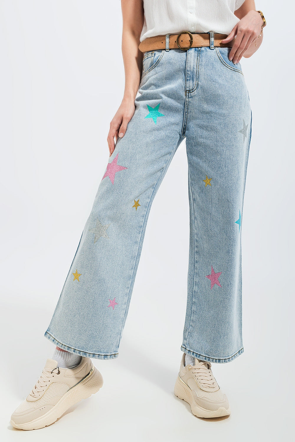 Vaqueros con estampado de estrellas Q2