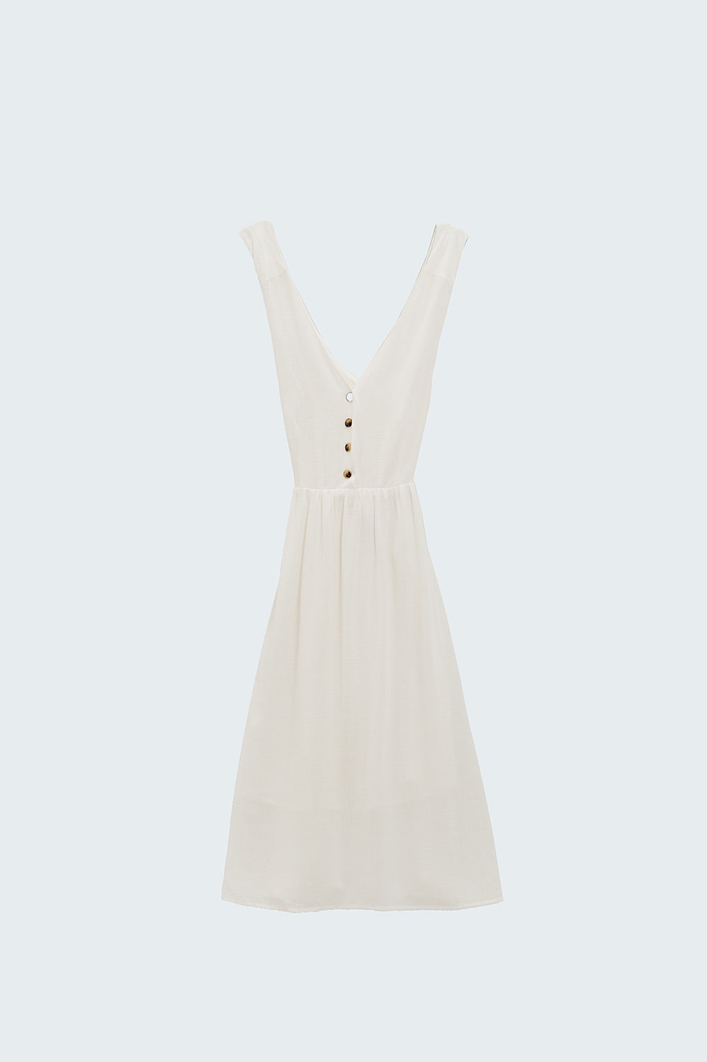 Vestido blanco con detalle de botones Q2