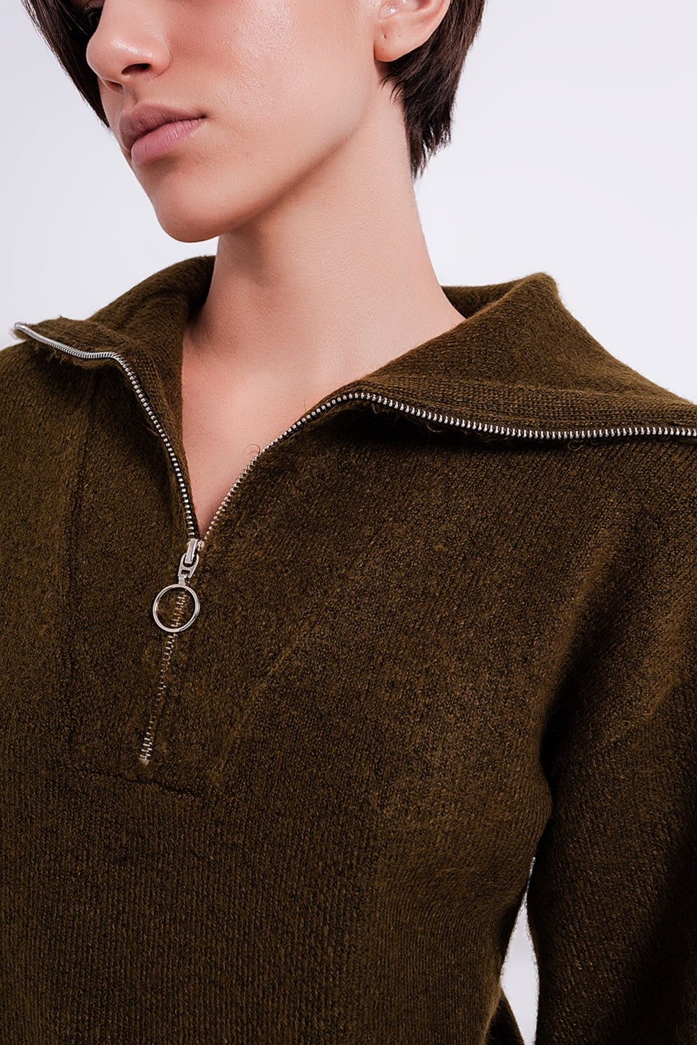 Vestido corto verde oscuro estilo jersey Q2