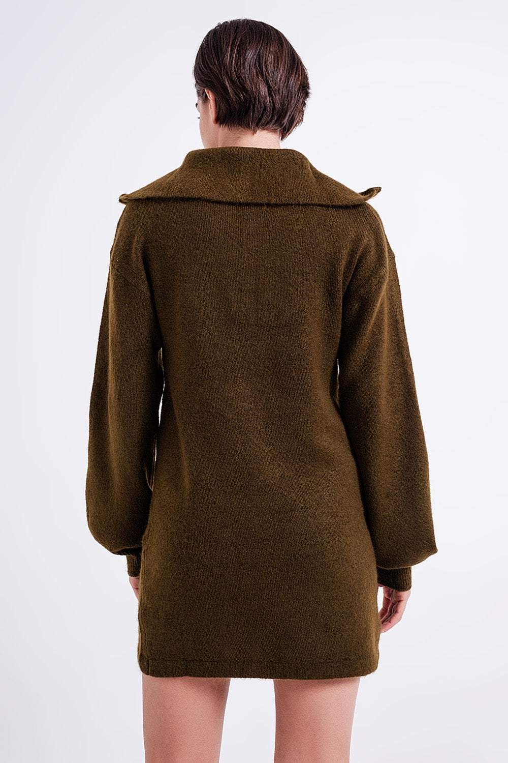 Vestido corto verde oscuro estilo jersey Q2