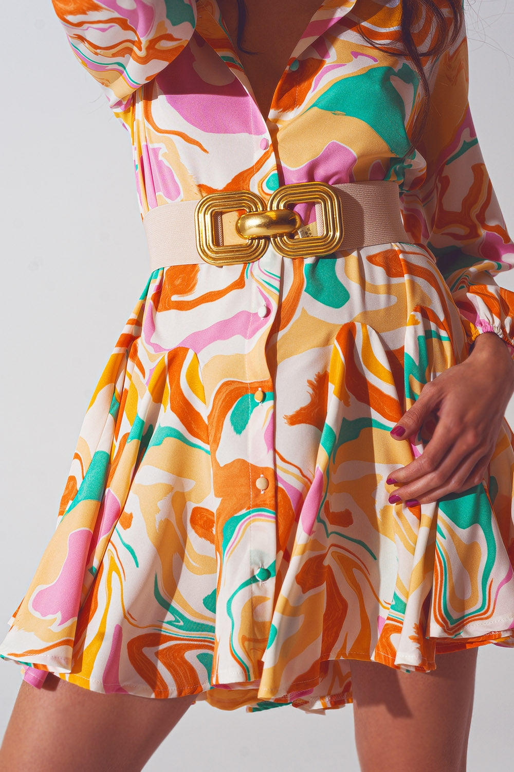 Vestido estampado psicodélico en multicolor Q2