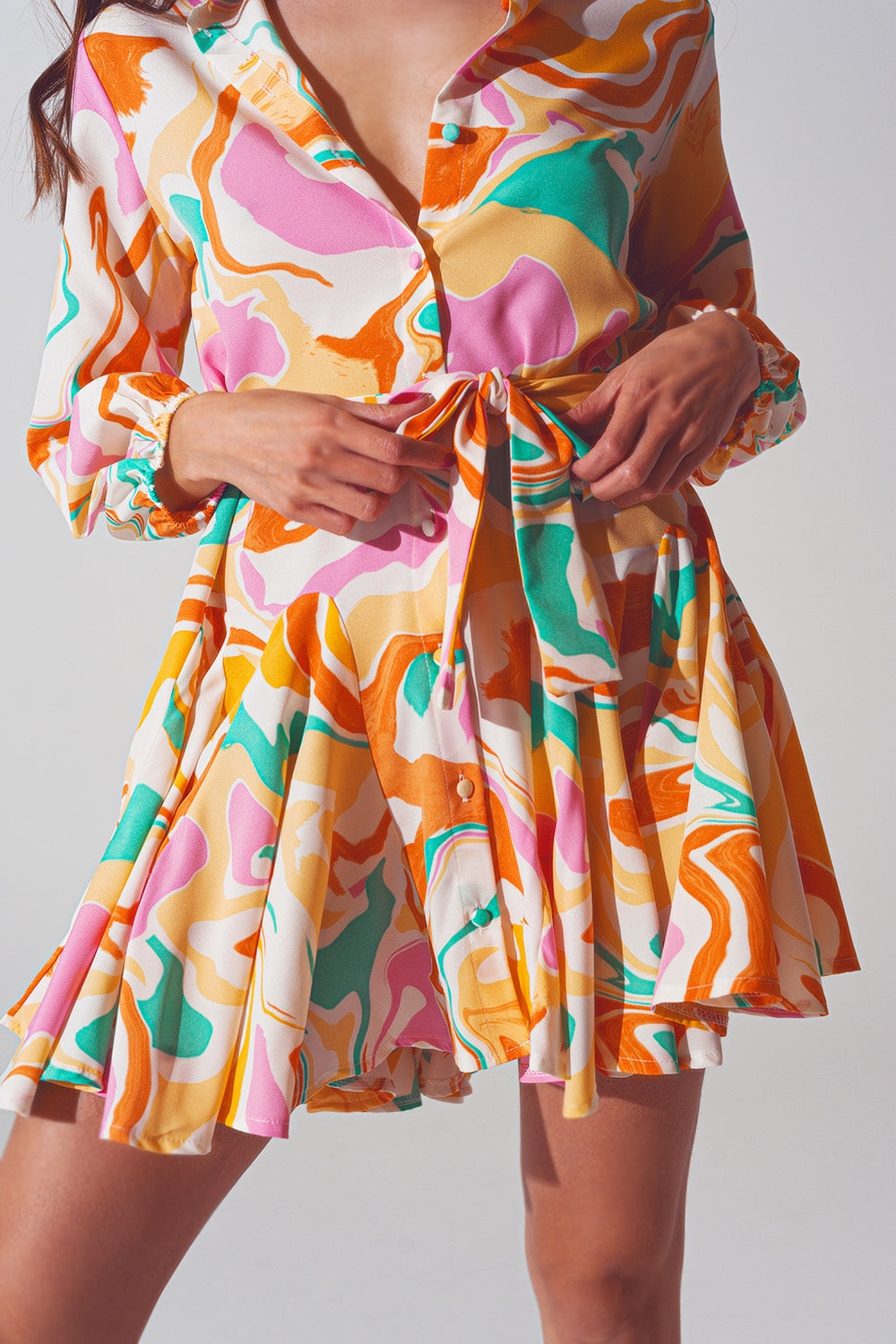 Vestido estampado psicodélico en multicolor Q2