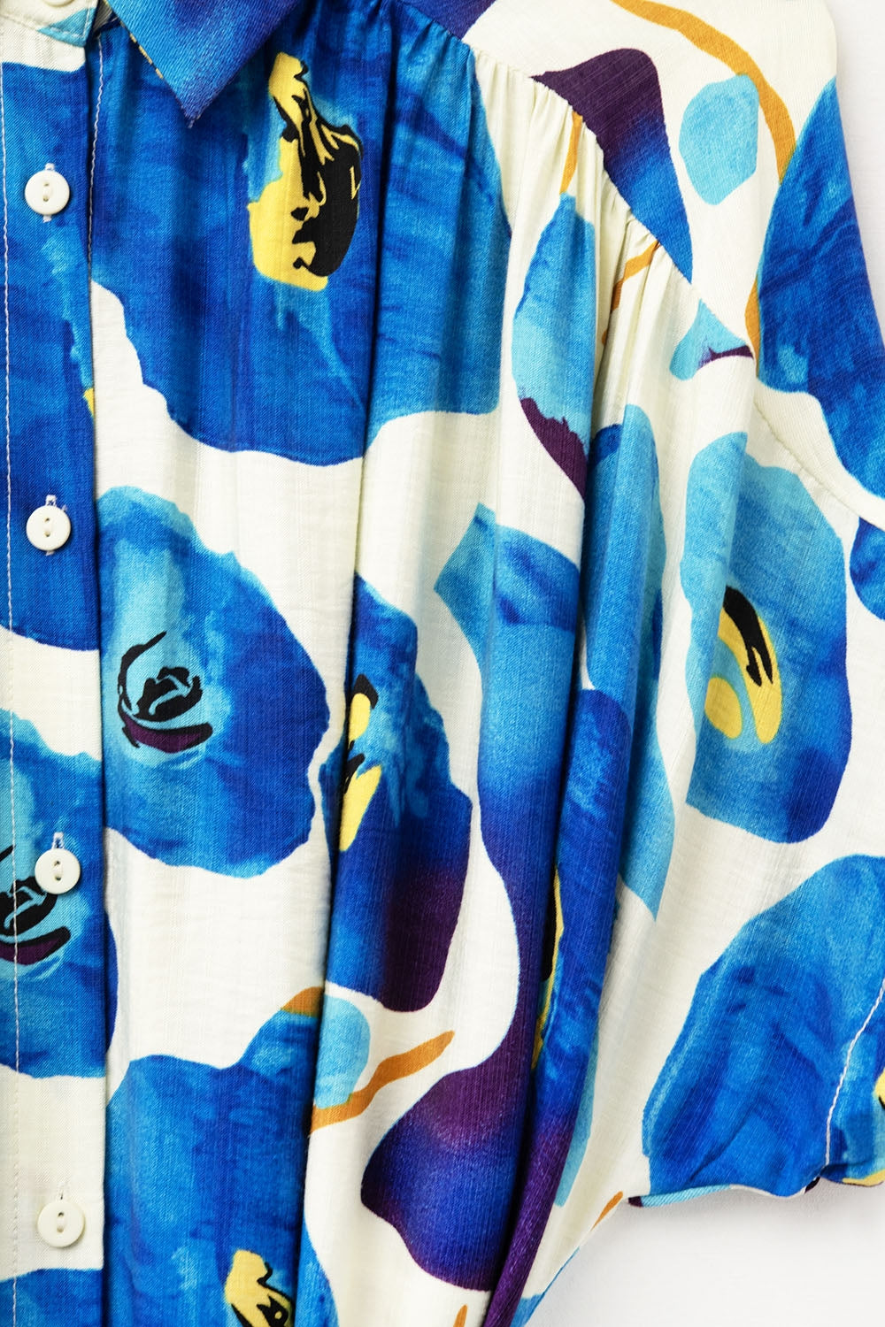 Vestido Floral Bliss en tonos azul cian y amarillo Q2