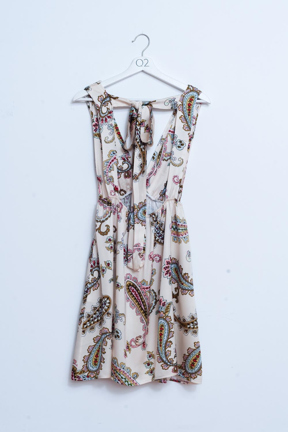 Vestido veraniego corto con estampado estilo cachemir Q2