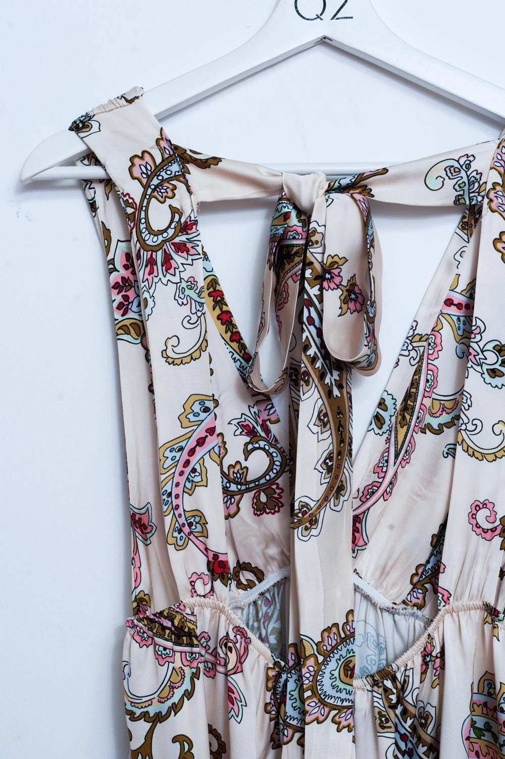 Vestido veraniego corto con estampado estilo cachemir Q2