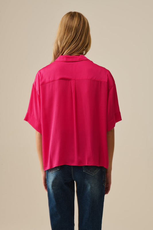 Wrap Front Shirt en fucsia Q2