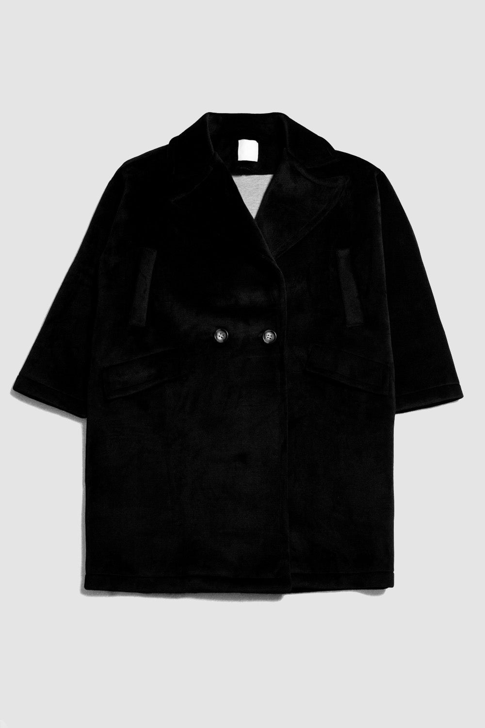 Abrigo oversize imitación ante en color negro Q2