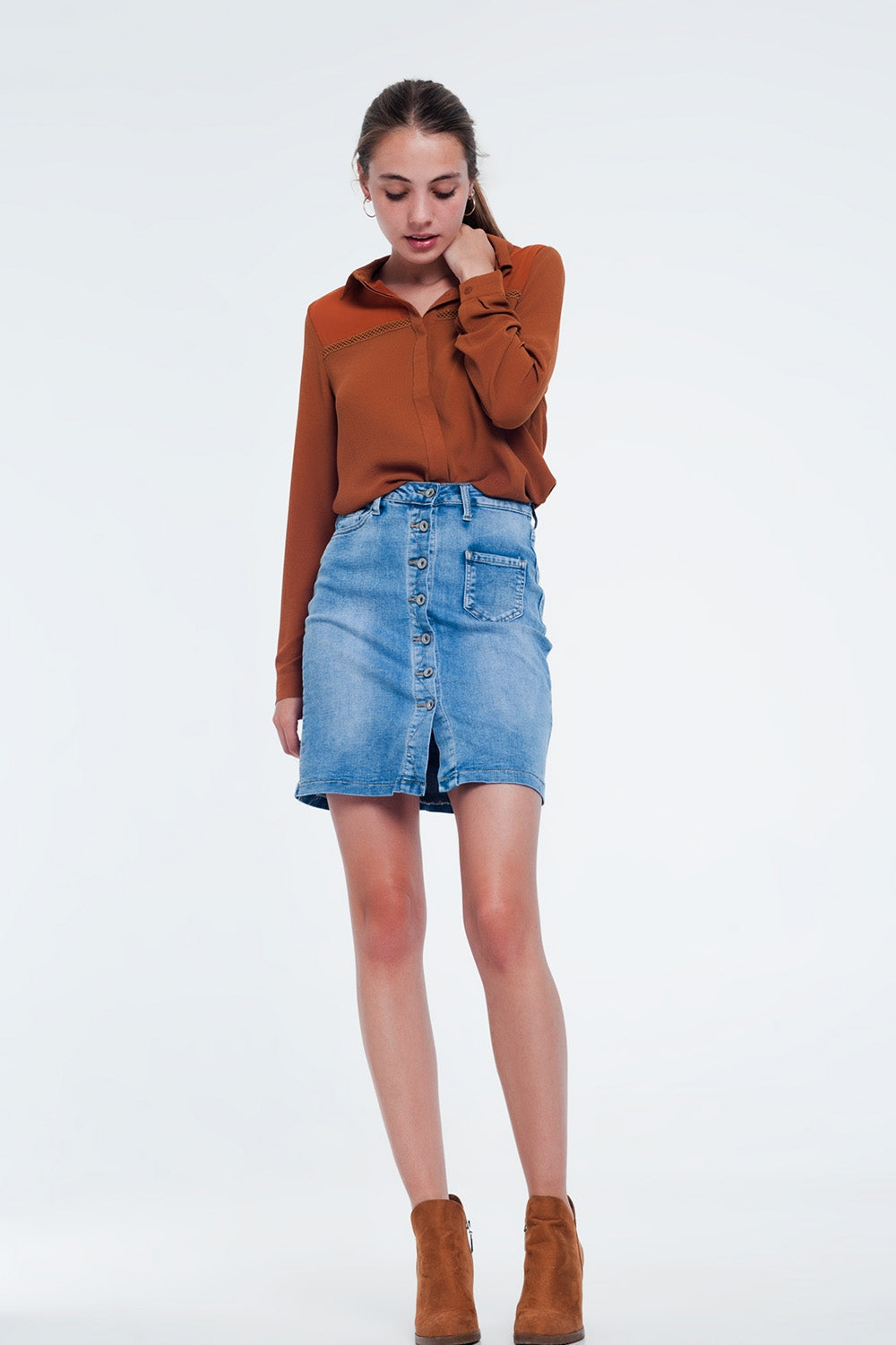 Blusa caldera con aplicación en el pecho Q2