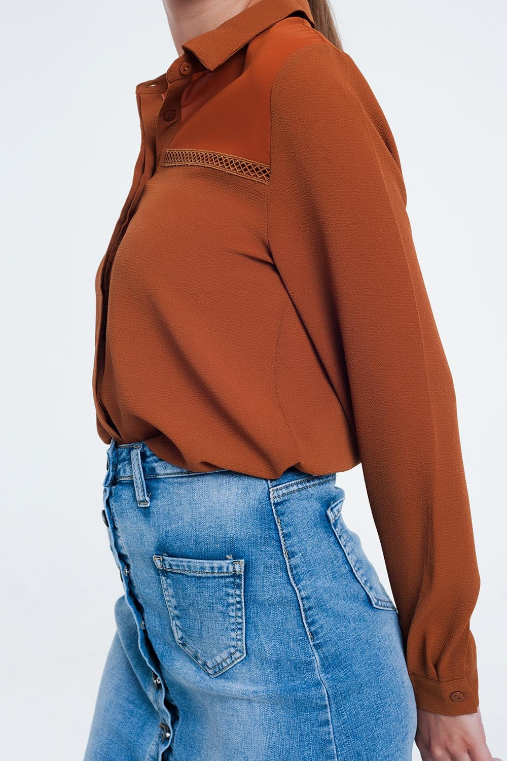 Blusa caldera con aplicación en el pecho Q2