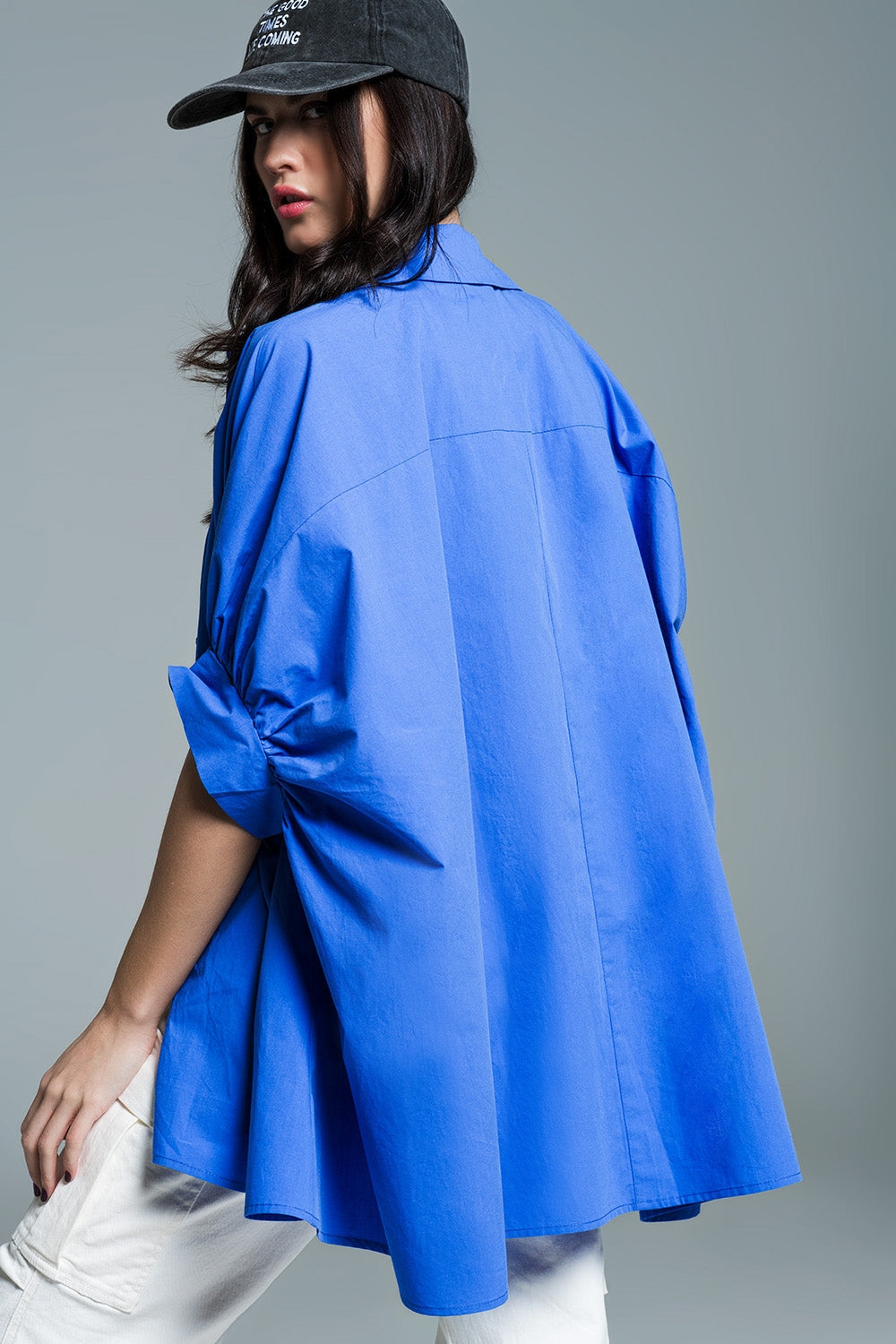 Blusa oversize azul de manga corta Q2