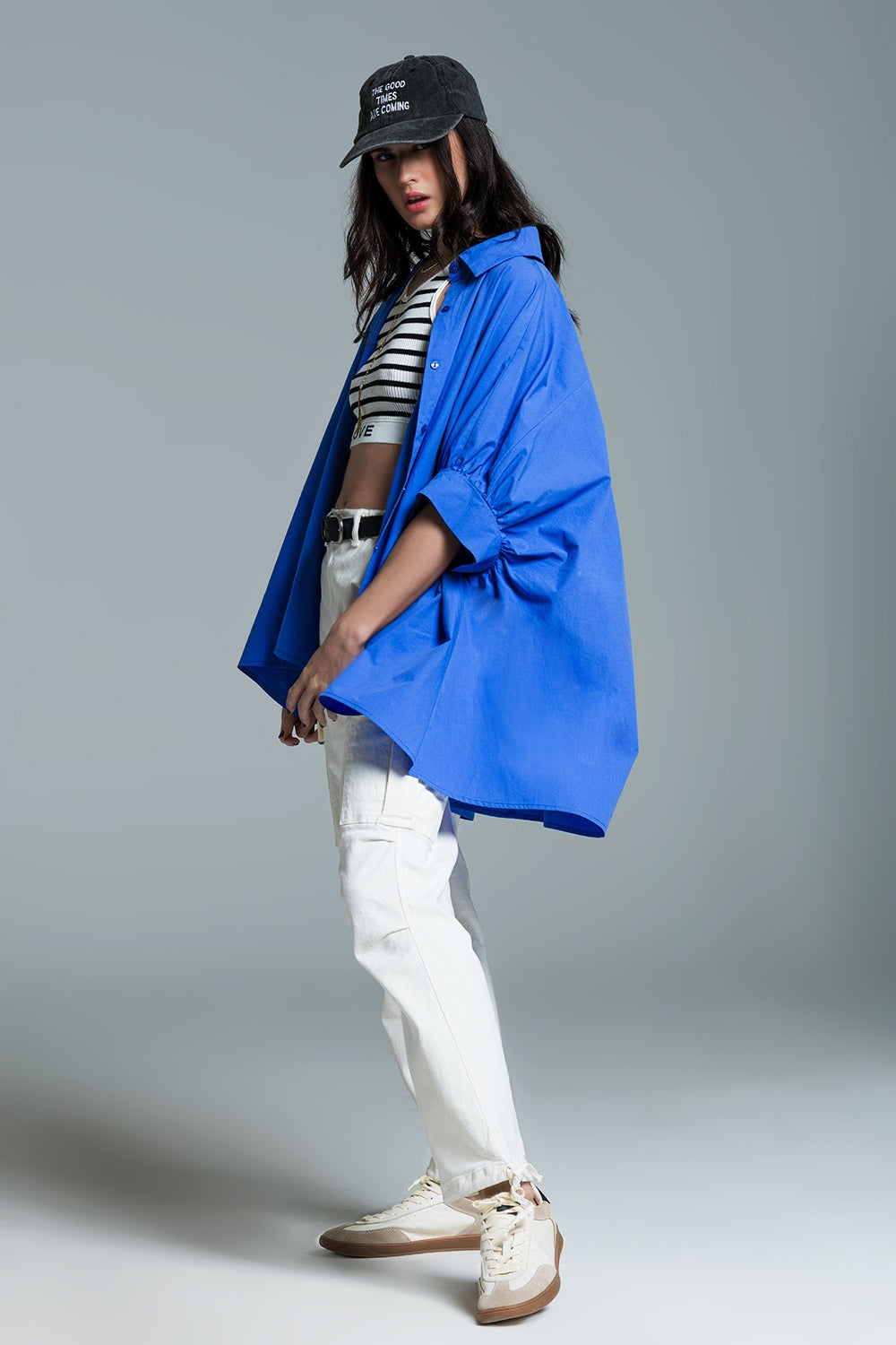 Blusa oversize azul de manga corta Q2