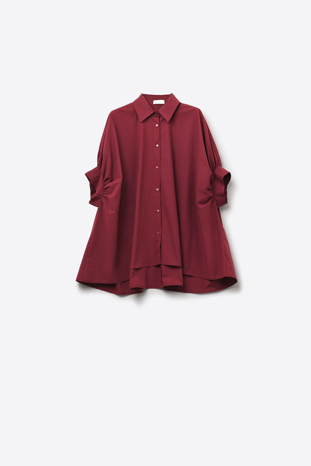 Blusa oversize burdeos con manga corta Q2