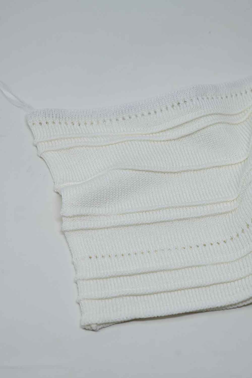 Bodycon Top De Punto Sin Tirantes En Blanco Q2