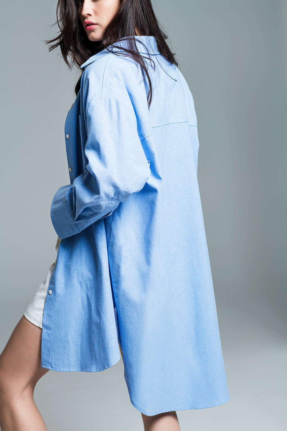 Camisa azul claro 3/4 boyfriend Q2