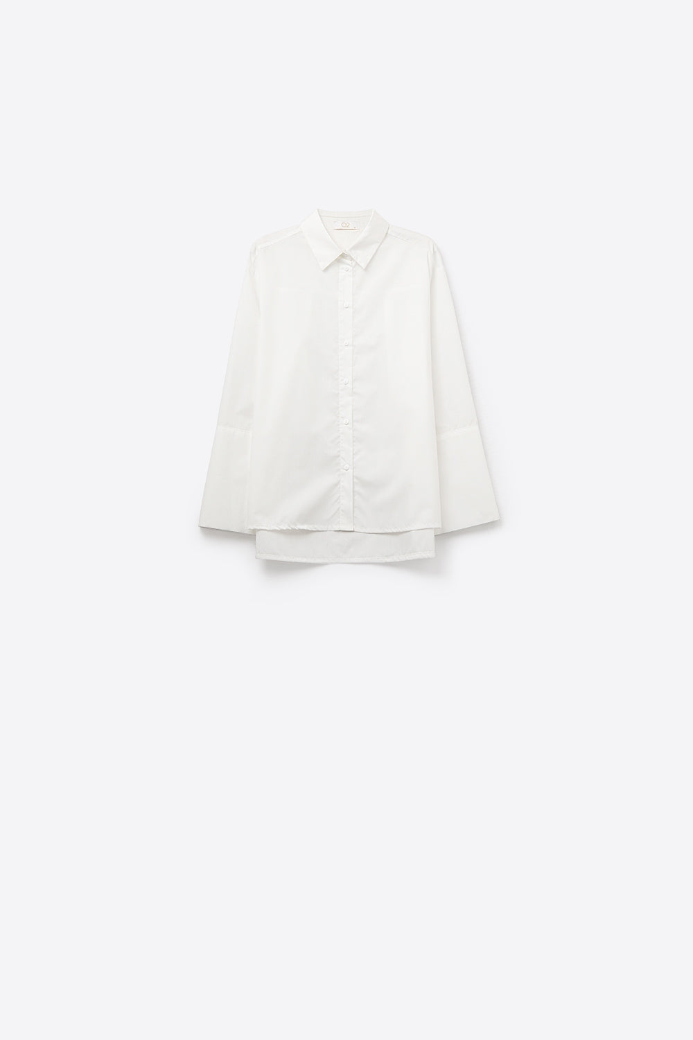 camisa blanca de popelina con puños extra anchos Q2