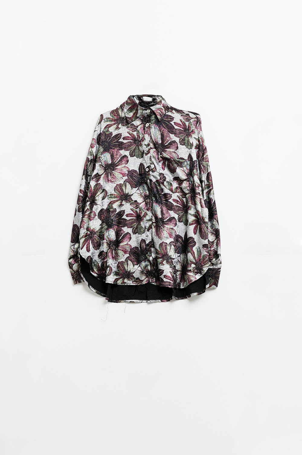 Camisa con estampado de flores efecto metalizado Q2