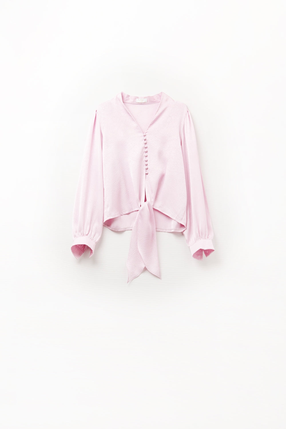 Camisa Corta En rosa Con nudo Q2