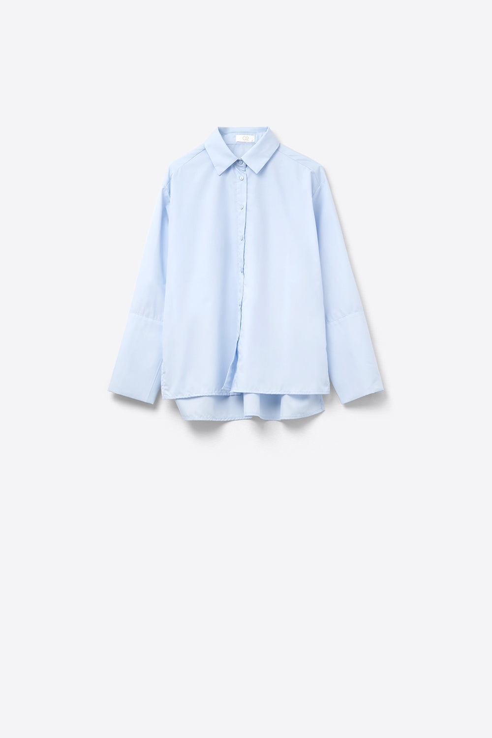 Camisa de popelina azul con puños extra anchos Q2
