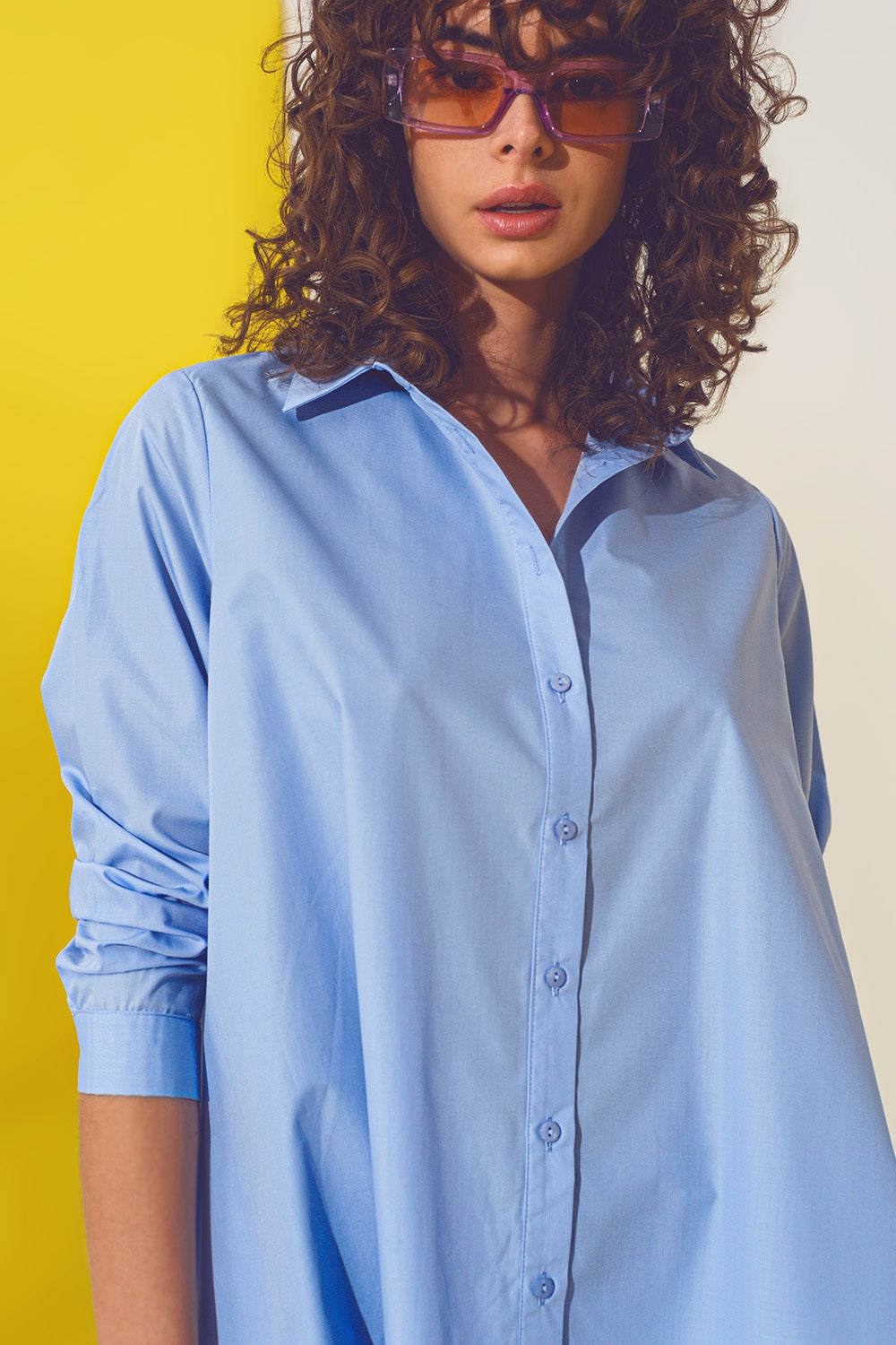 Camisa extragrande en azul claro Q2