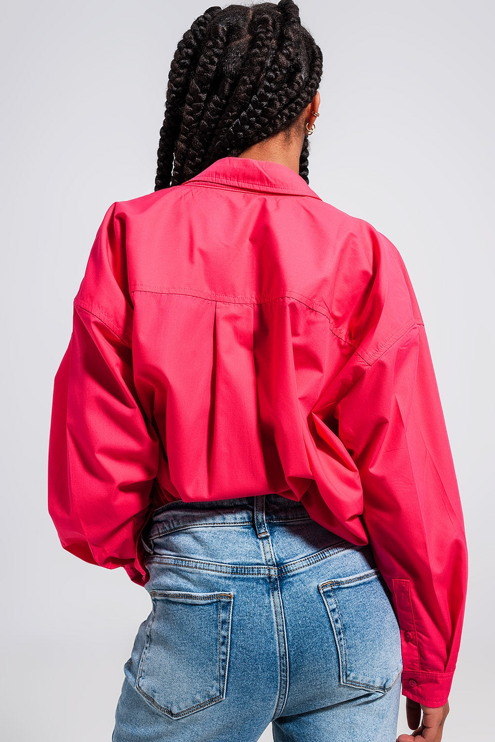 Camisa fuchsia con botones delanteros Q2
