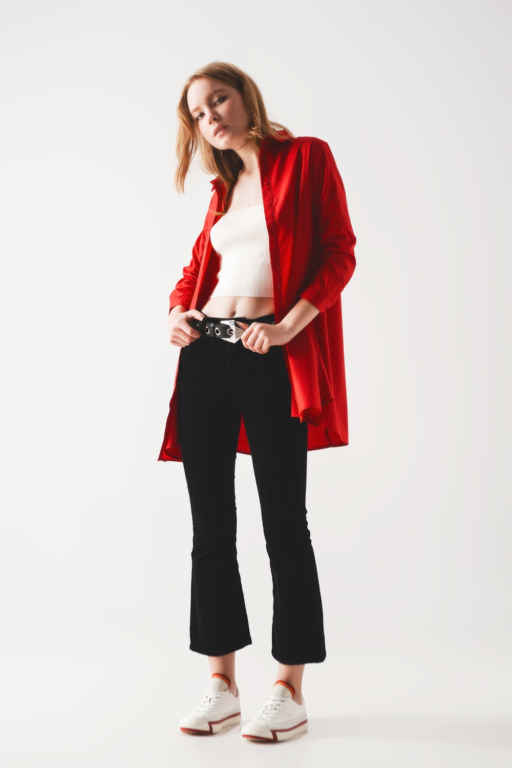 Camisa oversize en rojo intenso Q2