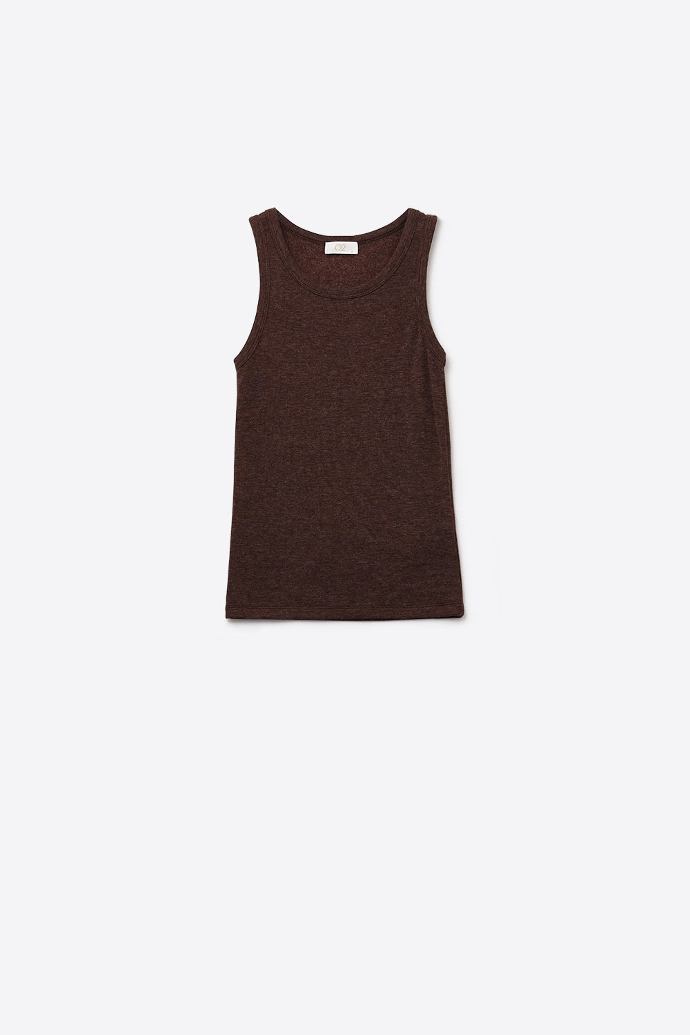 Q2 Camiseta básica de punto supersuave en marrón chocolate