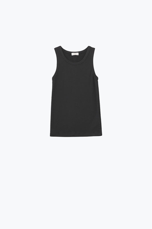 Q2 Camiseta básica de punto supersuave en negro
