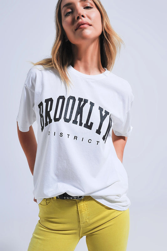Q2 Camiseta blanca Brooklyn