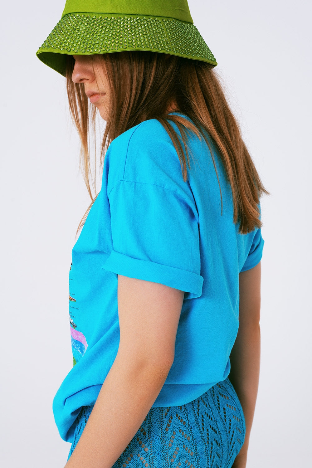 Camiseta con estampado gráfico limitaded en azul Q2