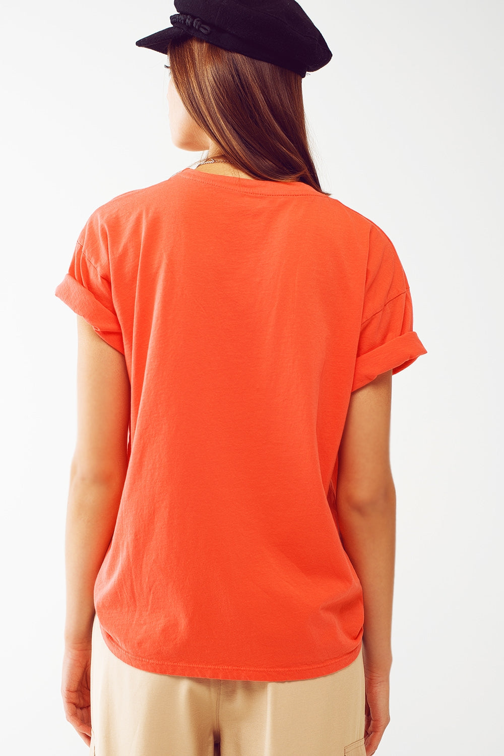 Camiseta con estampado gráfico Limited en naranja Q2