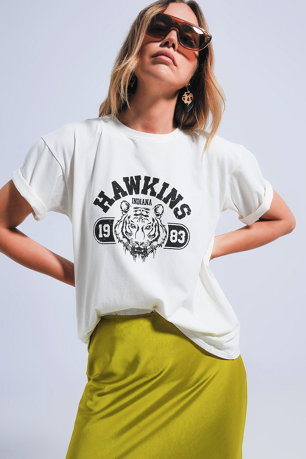 Camiseta de manga corta con estampado de tigre Hawkins Q2