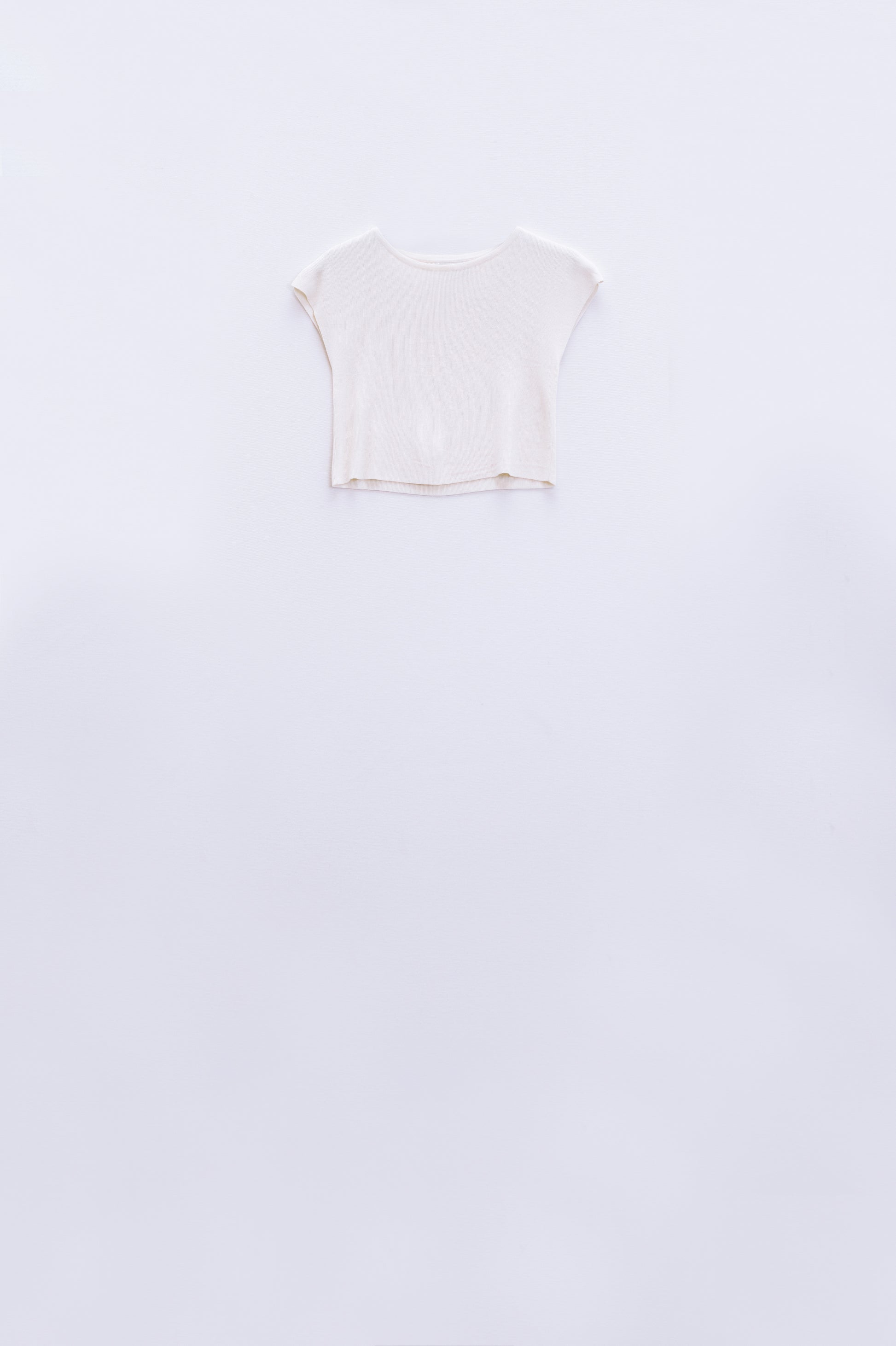 Q2 Camiseta de punto con mangas cortas en blanco