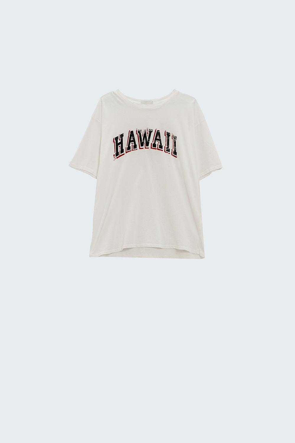 Camiseta Hawaii Efecto Lavado en color blanco Q2